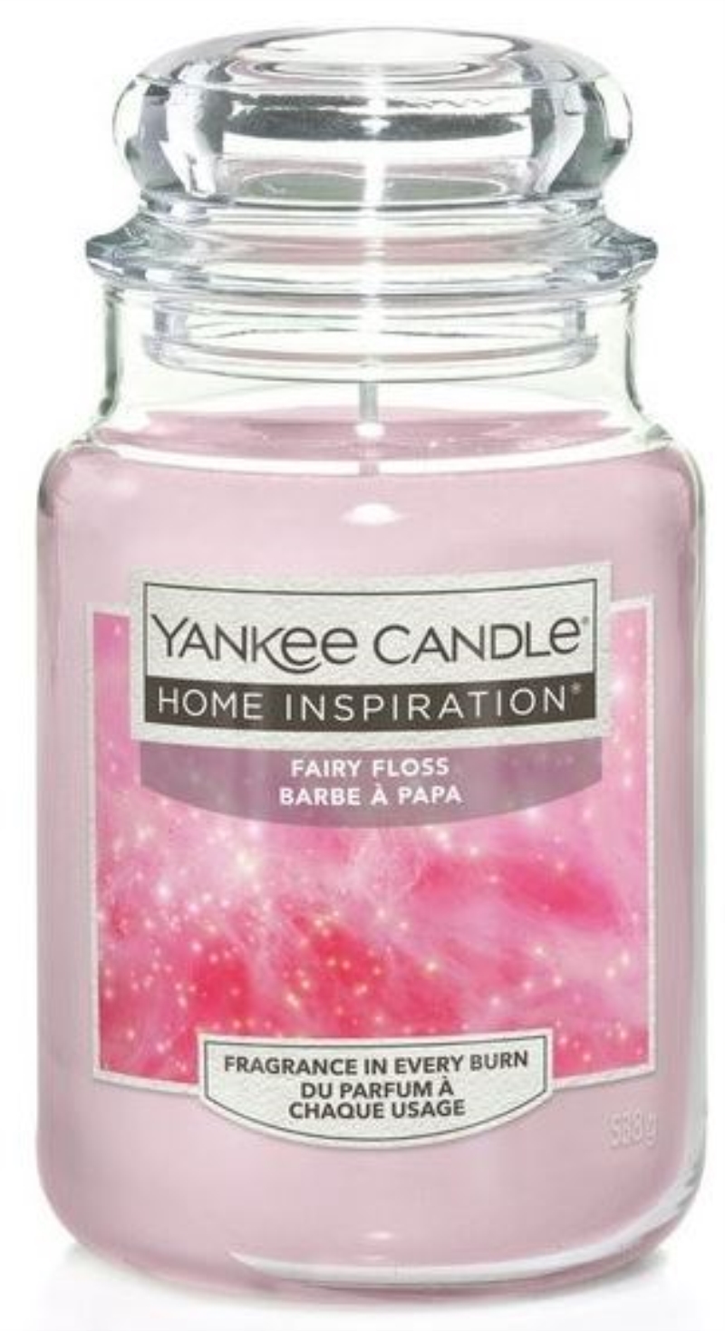 YANKEE CANDLE Yankee Candle Home Inspiration fragranza Fairy Floss (zucchero filato) candela grande